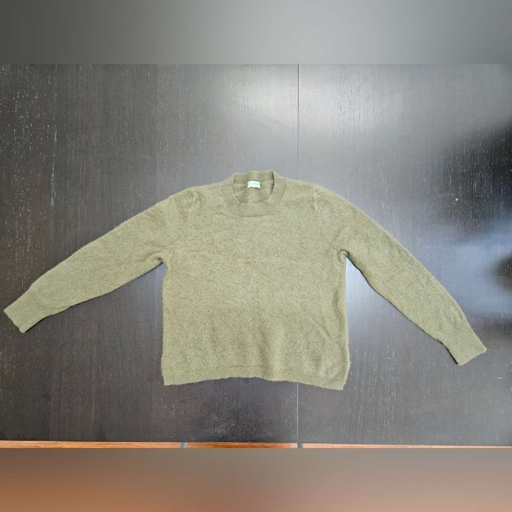 JCrew 100% Moss Green Cashmere Sweater